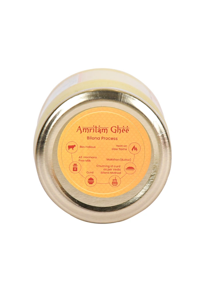 Amritam A2 Ghee 250 ml - Pure Organic Ayurvedic Desi Ghee-Orange-3