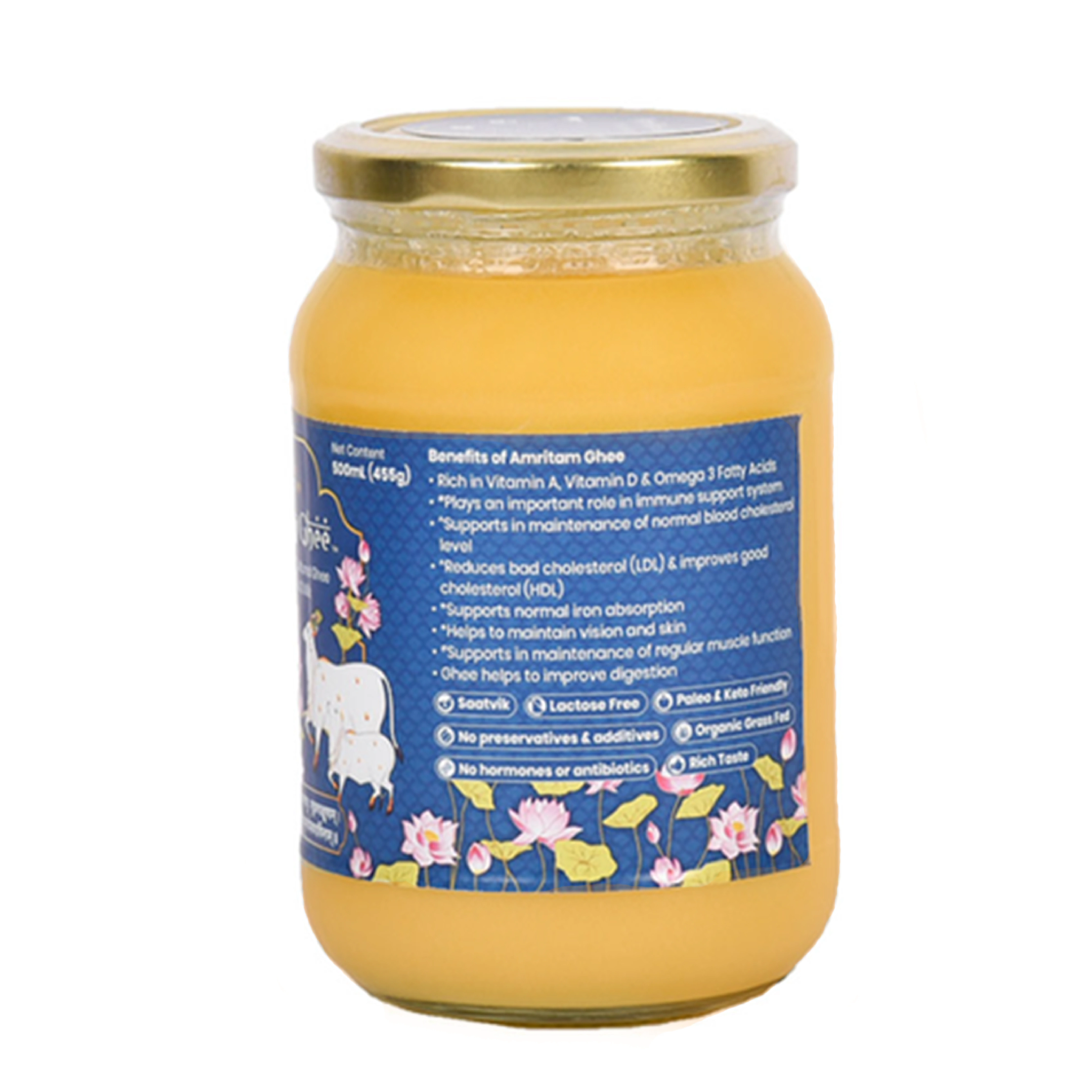 Amritam A2 Ghee 250 ml - Pure Organic Ayurvedic Desi Ghee-Blue-1