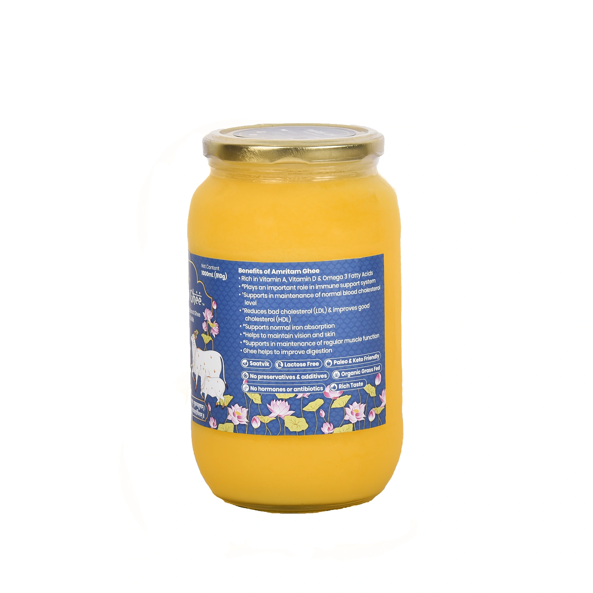 Amritam A2 Desi Cows Ghee 1 litre - OUT OF STOCK-Blue-1