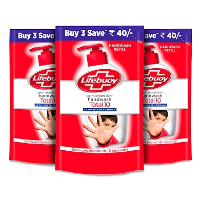 Lifebuoy Germ Protection Hand Wash Total 10 Refill Pouch Buy 3 Save 40-EIPS830516