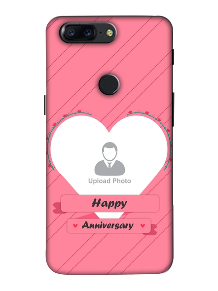 3D Happy Anniversary Heart Theme Personalized Mobile Back Cover for Oneplus-OnePlus-5T-Ann0055