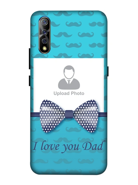 3D Beautiful Bow Mustache Background Mobile Back Cover for Vivo-VIVO-S1-Fday00262