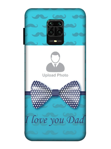3D Beautiful Bow Mustache Background Mobile Back Cover for Xiaomi-Redmi-Note-9-P-02176