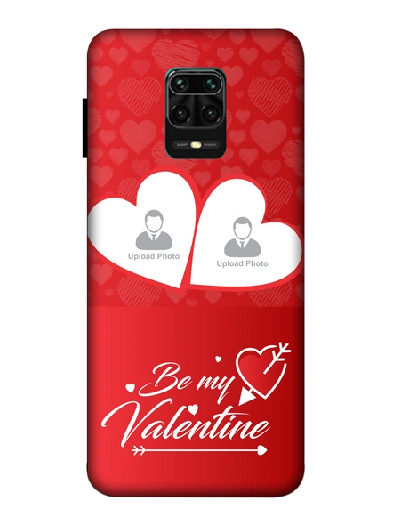 3D Couple Hearts Be My Valentines Customised Mobile Back Cover for Xiaomi-Redmi-Note-9-P-01186