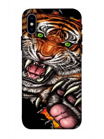 Apple Apple iPhone3D Designer Angry Tiger Printed Mobile Cover-AppleiPhoneX-MOB002677