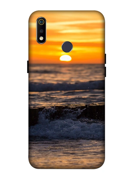 Oppo 3D Designer Beach Sun Set Printed  Mobile Cover-Realme3i-MOB002702
