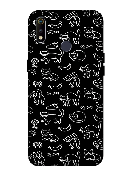 Oppo 3D Designer Cat Fish Pattern Printed  Mobile Cover-Realme3i-MOB002962