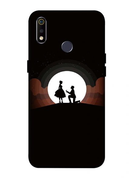Oppo 3D Designer Couple Proposing with Ring Printed  Mobile Cover-Realme3i-MOB002983