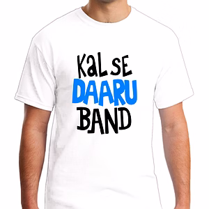 Kal Se Daaru Band Round Neck Tshirt for Men
