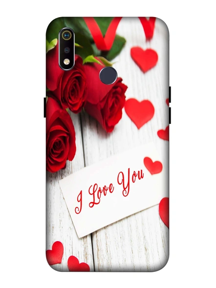 Oppo 3D Designer I Love You Roses Printed  Mobile Cover-Realme3i-MOB003030