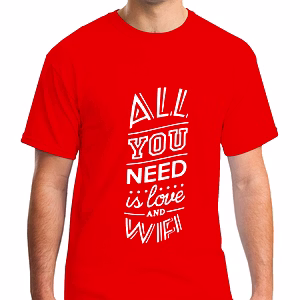 All You Need Is Love And Wify Printed Round Neck Tshirt For Men