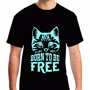 Born To Be Free Printed Round Neck Tshirt for Men