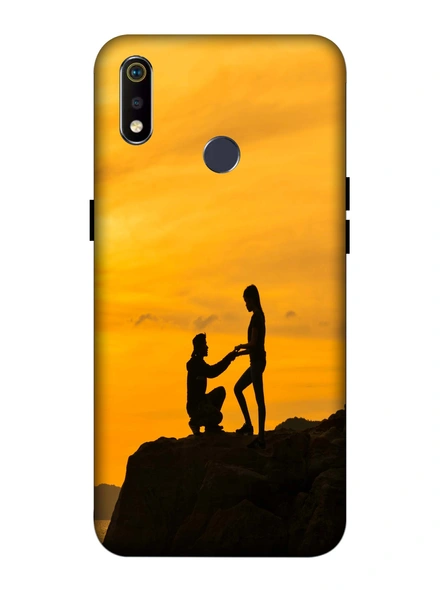 Oppo 3D Designer Proposing Couple View Printed  Mobile Cover-Realme3i-MOB003079