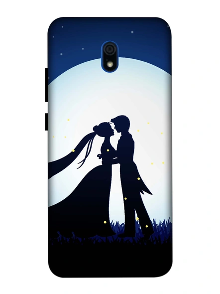 Xiaomi 3D Designer Couple Kissing on Moon Printed Mobile Cover-Redmi8A-MOB002968