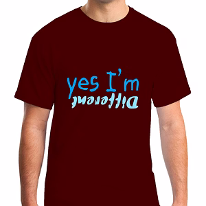 Yes I am Different Printed Round Neck Tshirt For Men