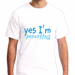 Yes I am Different Printed Round Neck Tshirt For Men
