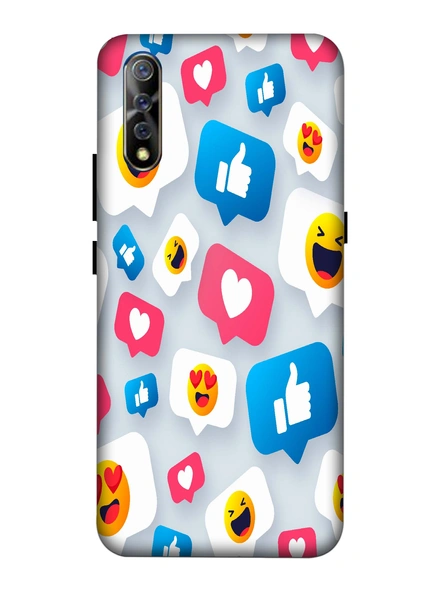 Vivo 3D Designer Social Like Love Comments Printed Mobile Cover-VivoS1-MOB003100