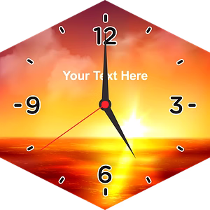 Rising Sun Printed Customised Hexagon Wall Clock