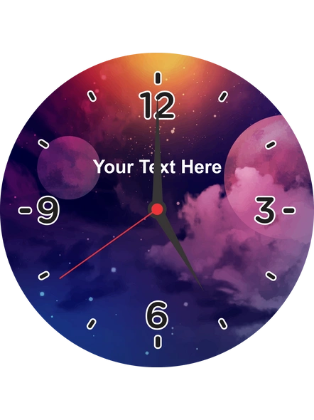 Universe Sky Printed Personalized Round Wall Clock-ROUNDCLOCK0008