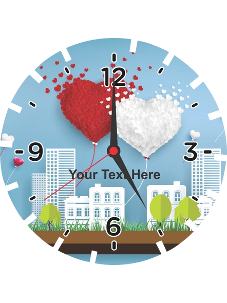City Buildings Printed Wheel Shaped Personalized Wall Clock-WHEELCLOCK0008