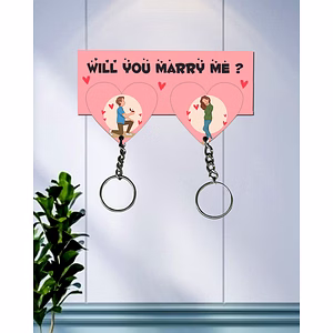 Will You Marry Me Hanging Heart Designer Keychain Holder