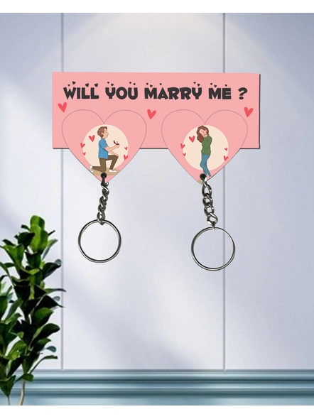 Will You Marry Me Hanging Heart Designer Keychain Holder-HKEYH0001A