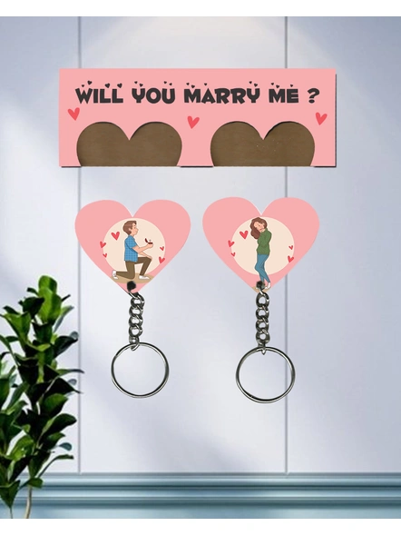 Will You Marry Me Hanging Heart Designer Keychain Holder-2