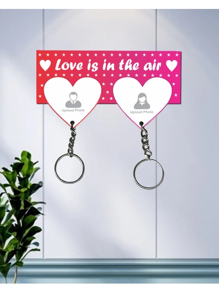 Love is in the Air Hanging Heart Personalized keychain Holder-HKEYH0004A