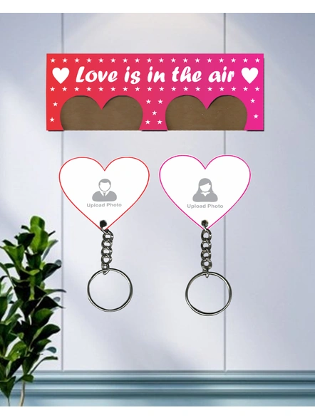 Love is in the Air Hanging Heart Personalized keychain Holder-2