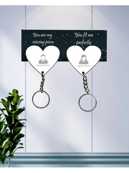 You are my missing Piece Hanging Heart Personalized Keychain Holder-HKEYH0008A