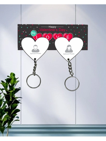 Valentines Love Personalized Hanging Hearts keychain Holder-HKEYH0020A