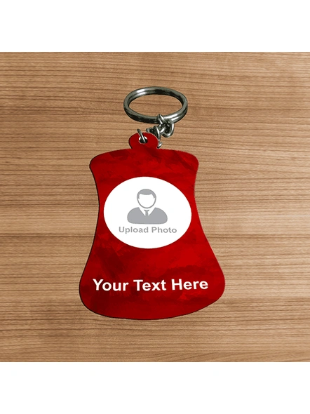 Red Color Art Personalized Bottle Shapped Keychain-BOTTLEKC0008A