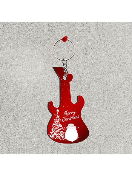 Merry Christmas Guitar Keychain-1