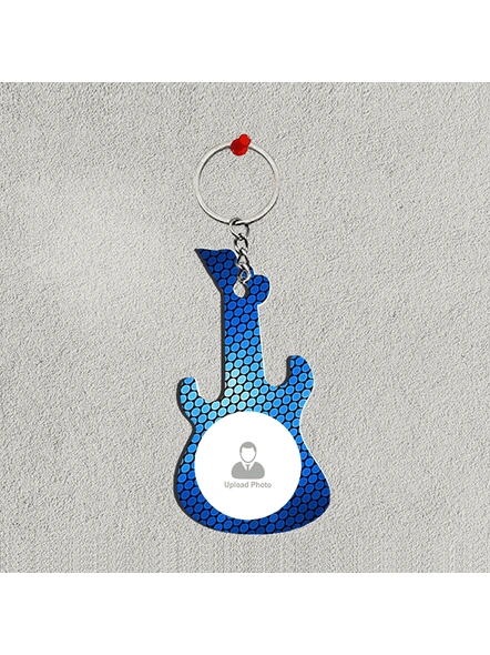 Blue Elegent Personalized Guitar Keychain-GUITARKC0005A