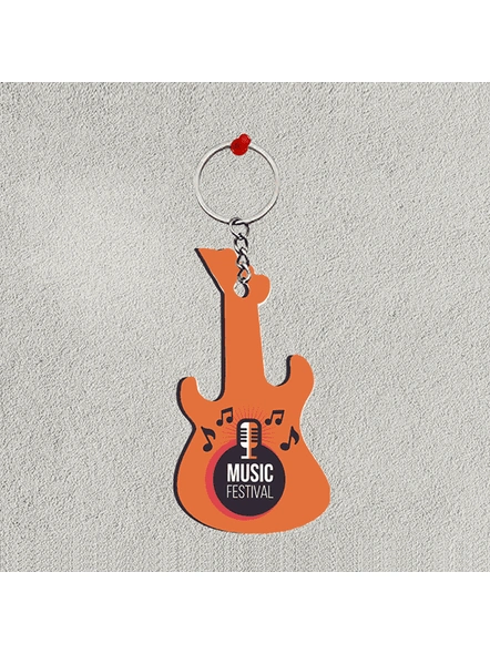 Music Festival Mic Guitar keychain-GUITARKC0011A
