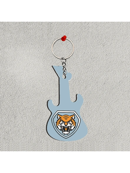 Lion Printed Guitar Keychain-GUITARKC0014A