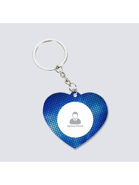 Blue Personalized Heart Shaped Keychain-2