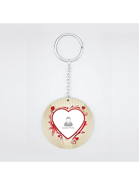 Designer hearts Personalized Round Shape Keychain-CIRCLEKC0012A