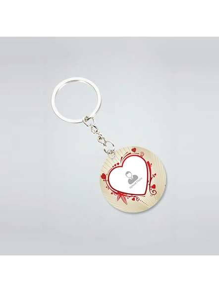 Designer hearts Personalized Round Shape Keychain-2