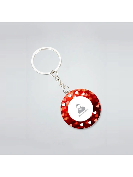 Blurry Hearts Customised Round Shape Keychain-3