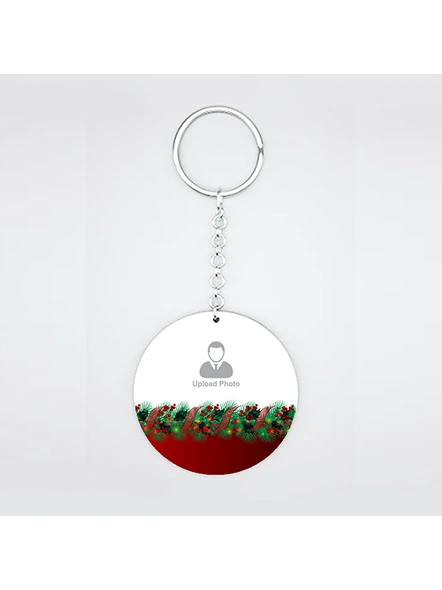 Flower Designer Personalized Round Shape Keychain-CIRCLEKC0014A