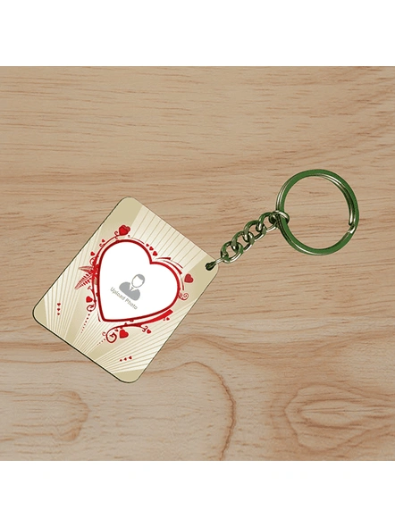 Designer hearts Personalized Small Rectangle Shape Keychain-SSRECTC0010A