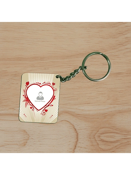 Designer hearts Personalized Small Rectangle Shape Keychain-2
