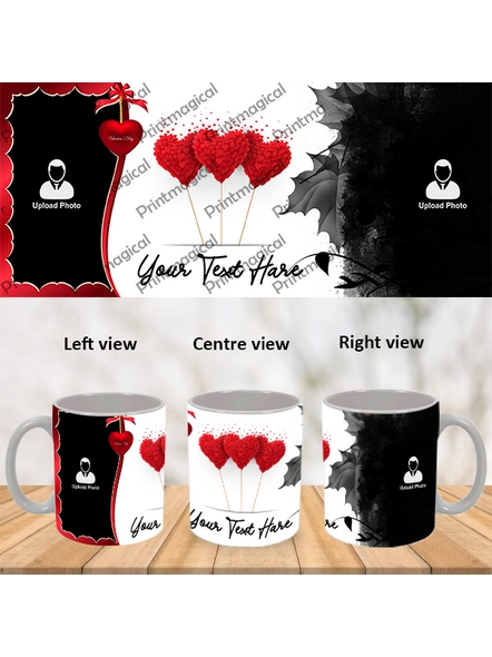 Flying Hearts Valentine Customized Special White Mug-1