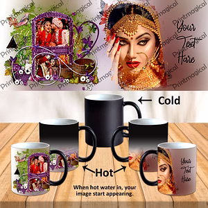 Beautiful Floral House Personalized 3 Photos Black Magic Mugs