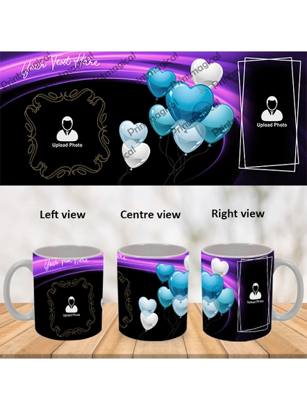 Flying Heart Balloons Personalized Special White Mug-1