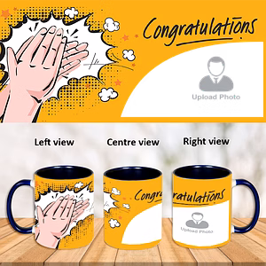 Clapping Congratulations Blue Inner Colour Mug