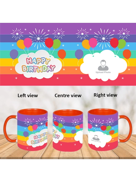 Happy Birthday Blasting Balloons Orange Inner Color Mug-ICOM0003A-1