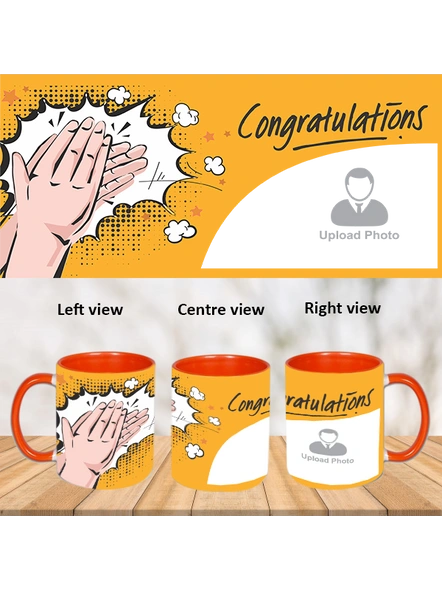 Clapping Congratulations orange Inner Colour Mug-ICOM0005A-1