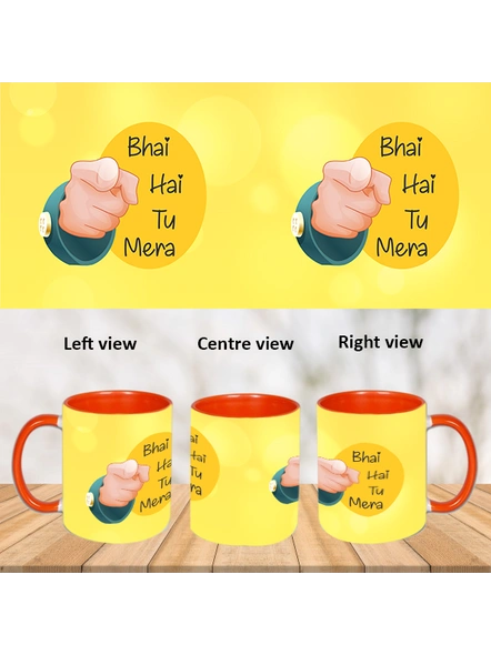 Bhai hai tu mera Orange Inner Colour Mug-ICOM0007A-1